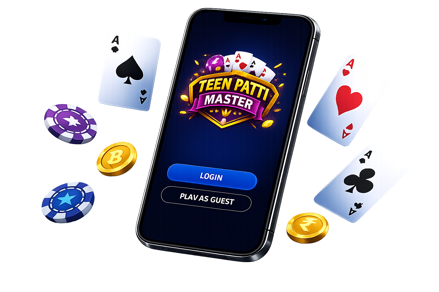 Teen Patti Master app preview on mobile phone